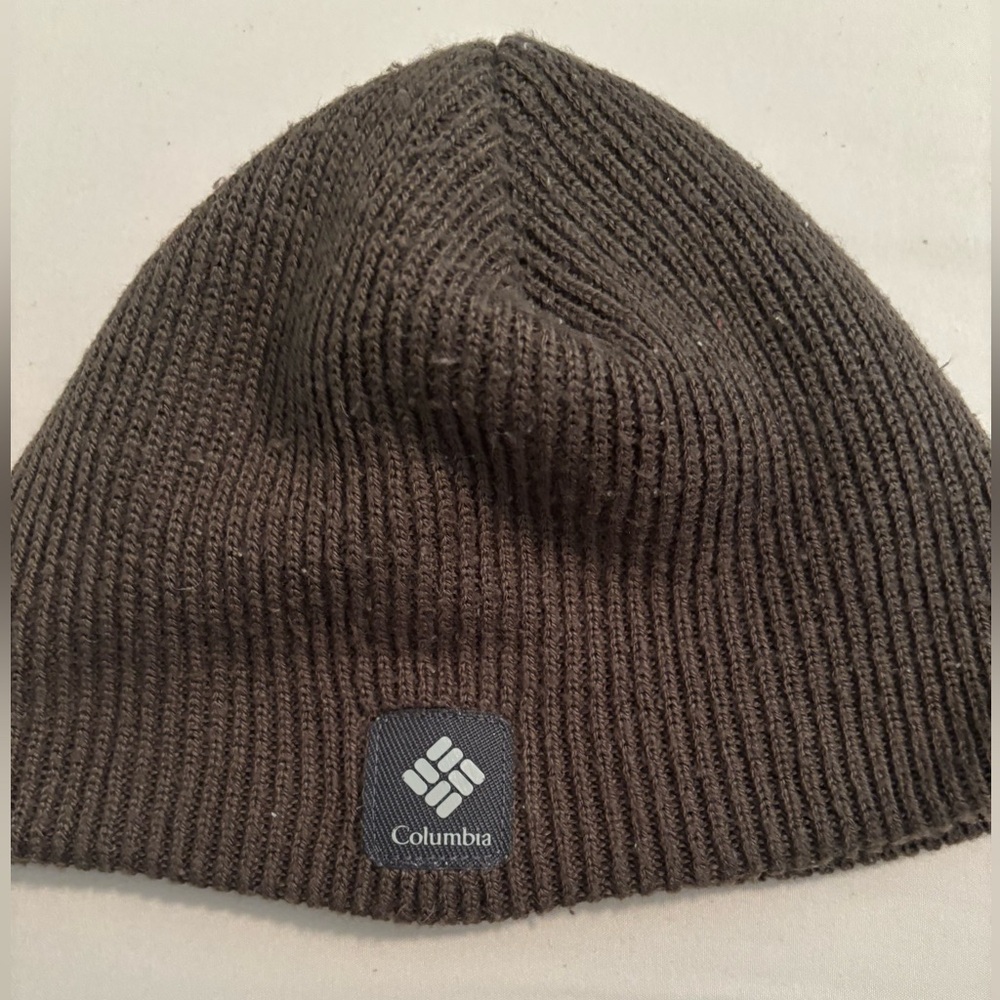 Columbia Chocolate Brown Ribbed Knit Beanie